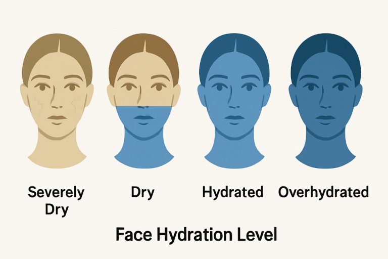 different level of skin hydration